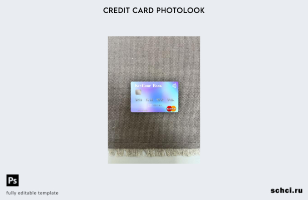 цифровая загрузка USA KeyCorp Bank Mastercard, фотоизображение, передний шаблон